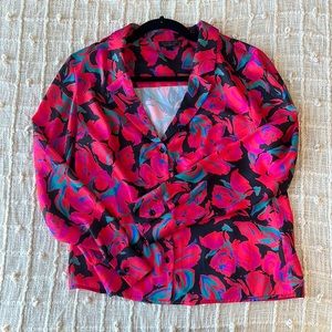 Topshop Floral Button Down